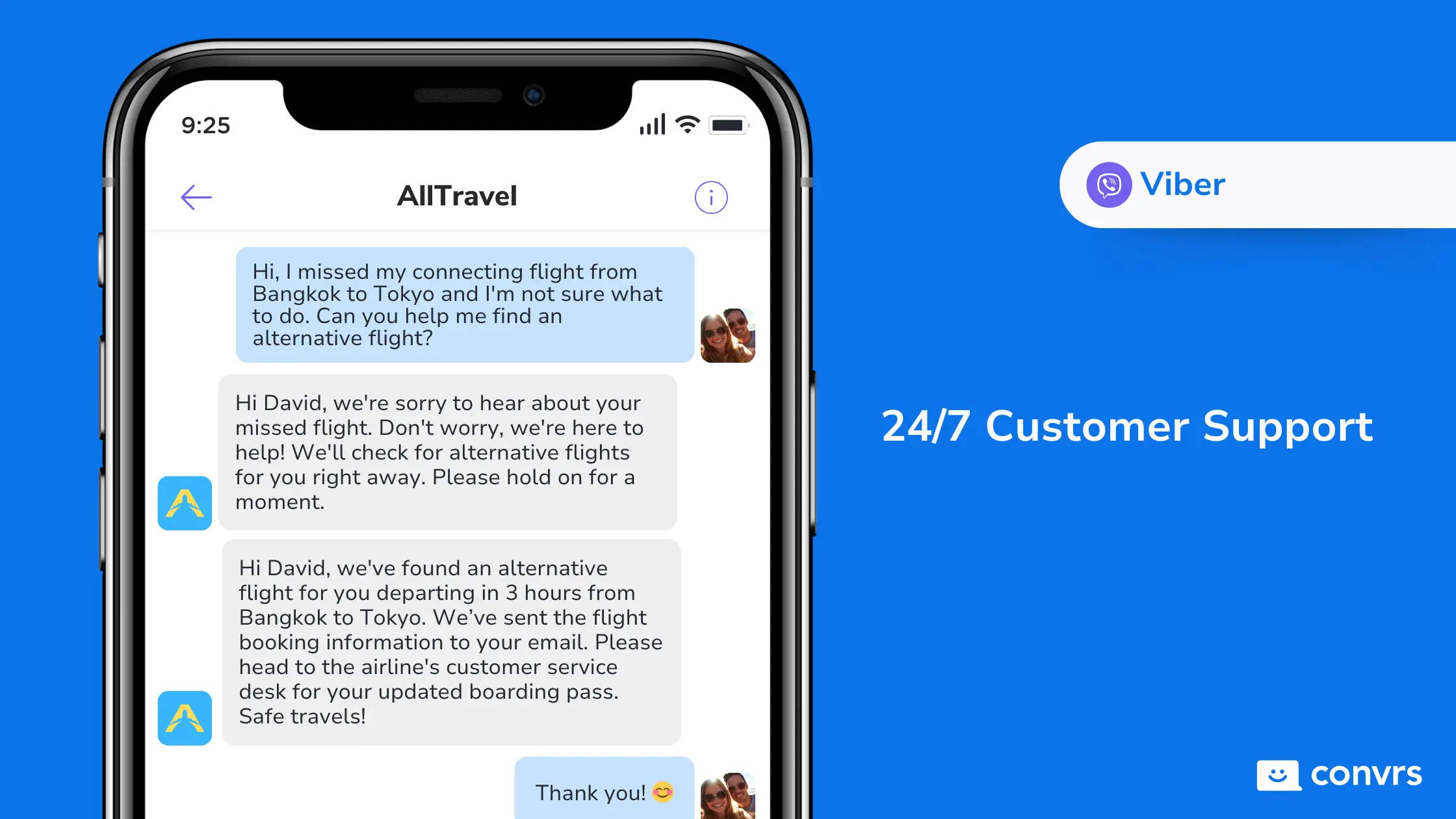 Travel agents providing 24/7 Customer Support through Viber